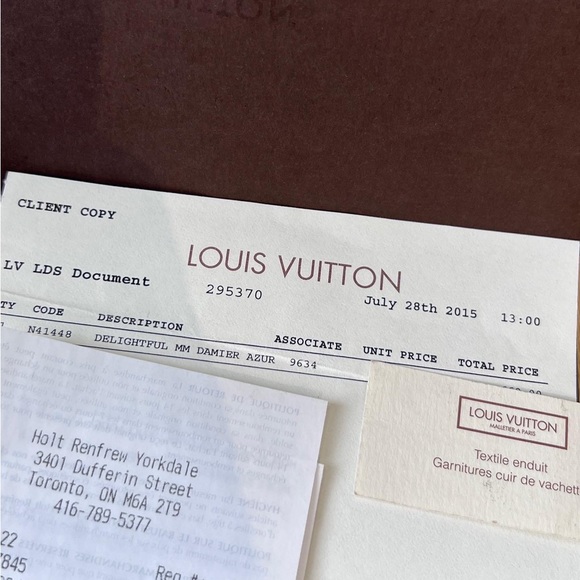 SOLD Authentic LOUIS VUITTON Damier Azur Delightful MM - Picture 10 of 10